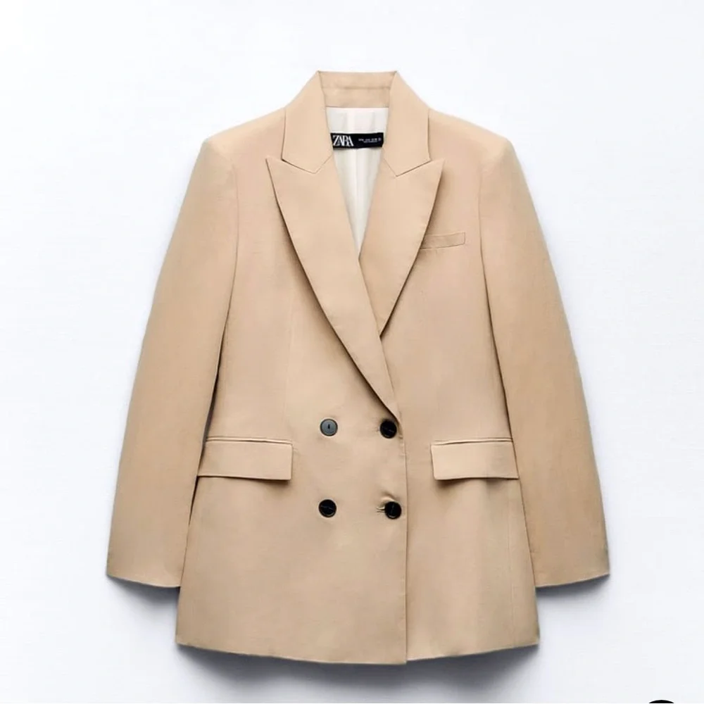 Zara linen blend  Double-Breasted Blazer 🔥New collection 🔥
